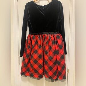 Christmas Velvet Plaid Dress
